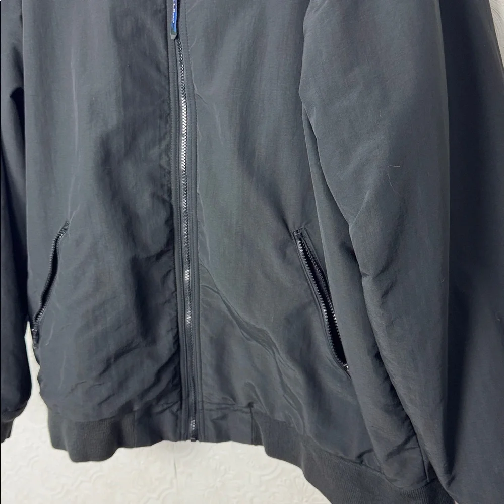 Vintage LL‎ Bean Warm Up Jacket Black Blue Fleece Lined Mens XL Tall zip Outdoor